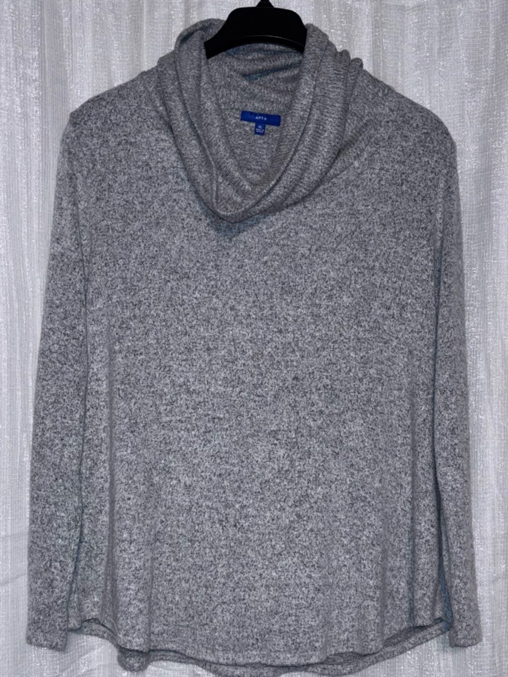 Apt. 9 Heather Gray Cowl Neck Turtleneck Top